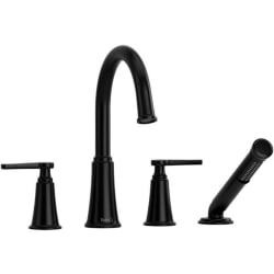4-Hole Deck Mount Tub Filler Trim  - Momenti™ 4-Hole Deck Mount Tub Filler With C-Spout in Black view