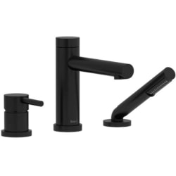 3-Hole Deck Mount Tub Filler Trim  - GS 3-Hole Deck Mount Tub Filler Trim with Hand Shower in Black view