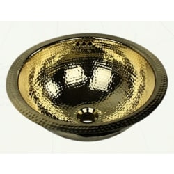 16 1/2 Inch Diameter Undermount Bathroom Sink - Brass Finished Bathroom Sink view