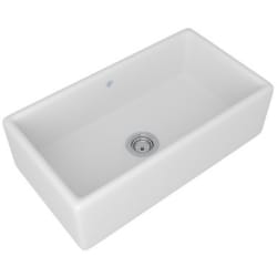 33 Inch Single Bowl Fireclay Kitchen Sink  - White view