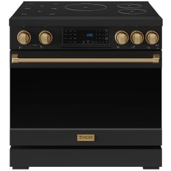 36 Inch Freestanding Induction Range  - 36 Inch Professional Induction Range with Tilt Panel Touch Control in Black and Bronze view