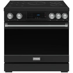 36 Inch Freestanding Induction Range  - 36 Inch Professional Induction Range with Tilt Panel Touch Control in Black and Stainless Steel view