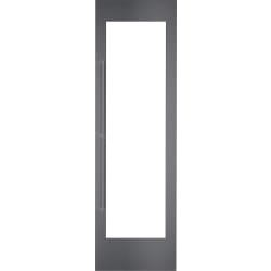 Dark Brushed Stainless Steel Door Panel Frame  - Dark Brushed Stainless Steel Door Panel Frame with Handle - Right Hinge view