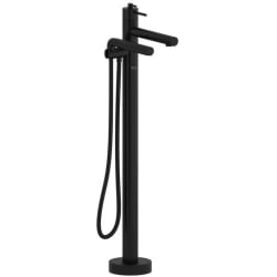 Single Hole Floor Mount Tub Filler Trim  - Thermostatic Single Hole Floor Mount Tub Filler Trim in Black view