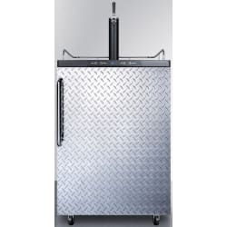 24 Inch Freestanding Beer Dispenser  - Diamond Plate view