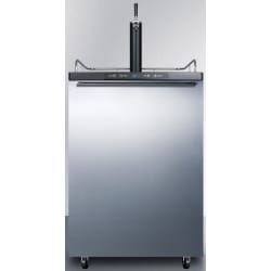 24 Inch Freestanding Beer Dispenser  - Stainless Steel with Horizontal Handle view