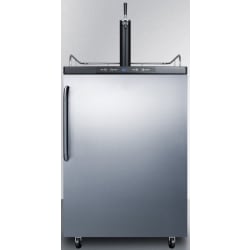 24 Inch Freestanding Beer Dispenser - Stainless Steel with Towel Bar Handle view