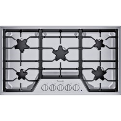 Gas Cooktop - 36 Inch Gas Cooktop with 5 Sealed Burners in Front View view