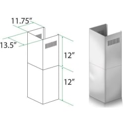 2 Pcs. 12 In. Short Chimney Pieces for 7 Ft. to 8 Ft. Ceilings - Short Chimney Pieces view