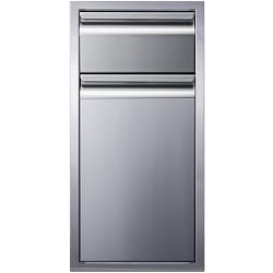 15 Inch Single Access Stainless Steel Drawer  - 15 Inch Single Access Stainless Steel Drawer with Trash Bin view