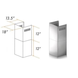 2 Pcs. 12 In. Short Chimney Pieces for 7 Ft. to 8 Ft. Ceilings - Short Chimney Pieces view