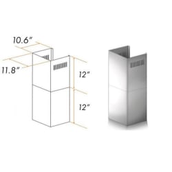 2 Pcs. 12 In. Short Chimney Pieces for 7 Ft. to 8 Ft. Ceilings - Short Chimney Pieces view