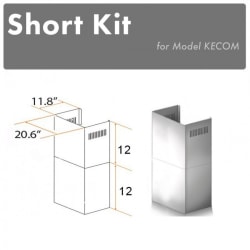 2 Pcs. 12 In. Short Chimney Pieces for 7 Ft. to 8 Ft. Ceilings - Short Chimney Pieces view