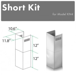 12 Inch Short Chimney Pieces for 7 ft. to 8 ft. Ceilings (2 Pcs.) - Short Chimney Pieces view