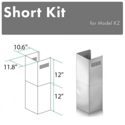2 Pcs. 12 In. Short Chimney Pieces for 7 Ft. to 8 Ft. Ceilings - Short Chimney Pieces view