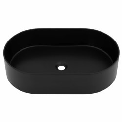 24 Inch Oval Vessel Bath Sink  - 24 Inch Oval Vessel Bath Sink with Drain Hole Center view