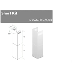 12 Inch Short Chimney Pieces for 7 ft. to 8 ft. Ceilings (2 Pcs.) - Front View view