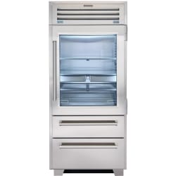 36 Inch Built-In Bottom Freezer Refrigerator  - UV Resistant Glass Door view