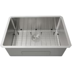 28 Inch Undermount Kitchen Sink - Pro Series Rectangle Single Bowl Undermount Small Radius Corners Stainless Steel Kitchen Sink, 16 Gauge view