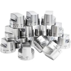 Stainless Steel Knobs Kit for 48 Inch 7 Series Dual Fuel Ranges - Wiking Series 7 SS Knob Kit view