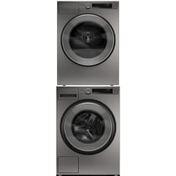 Stacked Front Load Washer and Electric Dryer Set in Titanium - Stacked Washer & Dryer Set with Front Load Washer & Smart Electric Dryer in Titanium view