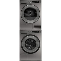 Stacked Front Load Washer and Electric Dryer Set in Titanium - Stacked Washer & Dryer Set with Front Load Washer & Smart Electric Dryer in Titanium view