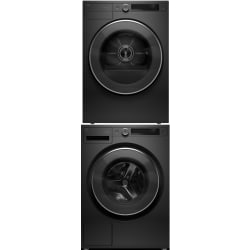 Stacked Front Load Washer and Electric Dryer Set in Graphite Black - Stacked Washer & Dryer Set with Front Load Washer & Smart Electric Dryer in Graphite Black view