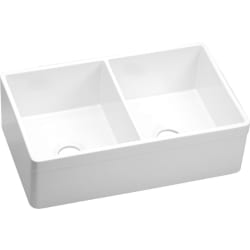 33 Inch Double Bowl Undermount Farmhouse Kitchen Sink  - White Main View view
