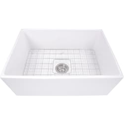 27 Inch Farmhouse Fireclay Kitchen Sink  - 27 Inch Farmhouse Fireclay Sink with Drain and Grid view
