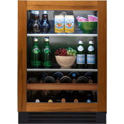 24 Inch Built-In Undercounter Beverage Center  - 24" Overlay Ready Glass Door Beverage Center view