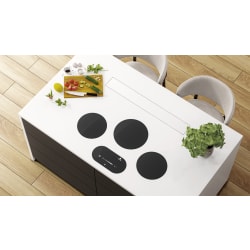One Large and Two Medium Modular Induction Burners, 1 - 3000 Watts, 2 - 2100 Watts, Gloss Black Cooktop, Pan Size Recognition and Smart Pad Controls - 3 Modular Burners view