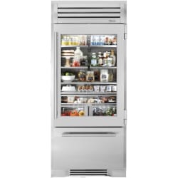 36 Inch Built-In Bottom Mount Refrigerator - 36 Inch Bottom Mount Refrigerator Glass Door view