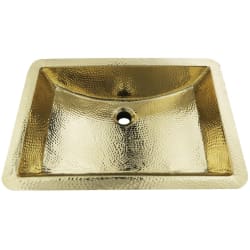 21 Inch Hand Hammered Brass Rectangle Undermount Bathroom Sink - 21 Inch Hand Hammered Brass Rectangle Undermount Bathroom Sink view
