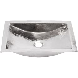 20 Inch Hand Hammered Rectangle Undermount Bathroom Sink  - Main View view