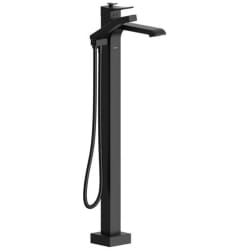 Single Hole Floor Mount Tub Filler Trim  - Single Hole Floor Mount Tub Filler Trim in Black view