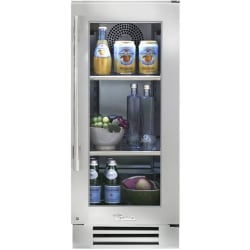 15 Inch Counter Depth Built-In Undercounter Refrigerator - 15" Stainless Glass Door Undercounter Refrigerator view