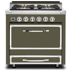 36 Inch Freestanding Dual Fuel Range  - 36 Inch Freestanding Dual Fuel Range in Martini Finish view