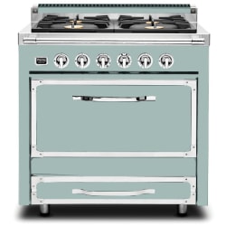 36 Inch Freestanding Dual Fuel Range  - 36 Inch Freestanding Dual Fuel Range in Splash Finish view