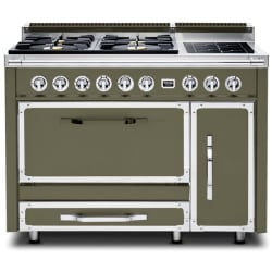 48 Inch Freestanding Dual Fuel Range  - 48 Inch Freestanding Gas Range with 4 Sealed Burners and Induction Element Burner view