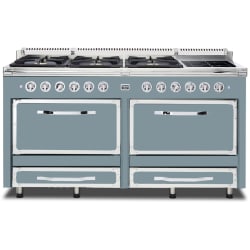66 Inch Freestanding Dual Fuel Range  - 66 Inch Freestanding Dual Fuel Range in November Sky Finish view