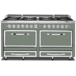 66 Inch Freestanding Dual Fuel Range  - 66 Inch Freestanding Dual Fuel Range in Eucalyptus Finish view