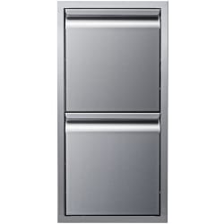 Stainless Steel Access Drawer  - 15 Inch Double Access Drawer With Soft Close view