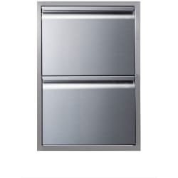 21 Inch Double Access Stainless Steel Drawer Stack  - 21 Inch Double Access Stainless Steel Drawer Stack with Soft Close view