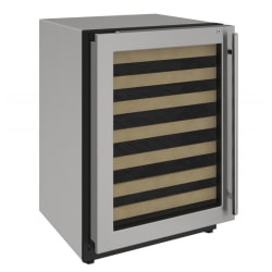 24 Inch Built-In Wine Storage - Stainless Frame with Lock (Left-Hand Hinged) view