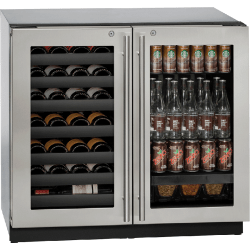 36 Inch Built-in Beverage Center and Wine Storage - Stainless Steel with Lock view