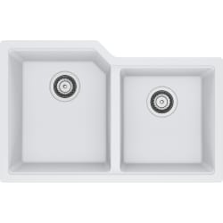 30 Inch Urban Granite Undermount Double Bowl Kitchen Sink  - Urban UBG120-28PWT Granite Polar White view