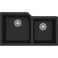 33 Inch Urban Granite Undermount Double Bowl Kitchen Sink - Urban UBG120-32MBK Matte Black view