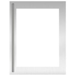 24 Inch Stainless Steel Door Panel  - 24 Inch Stainless Steel Glass Door Wrap with Classic Bar Pull view