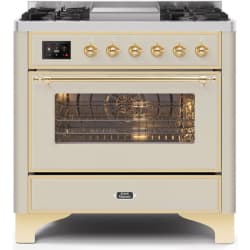 36 Inch Freestanding Dual Fuel Gas Range - 36 Inch Antique White Natural Gas Freestanding Range view