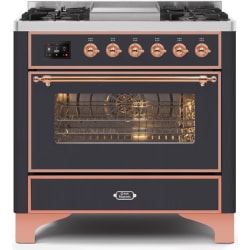 36 Inch Freestanding Dual Fuel Gas Range - 36 Inch Matte Graphite Natural Gas Freestanding Range view